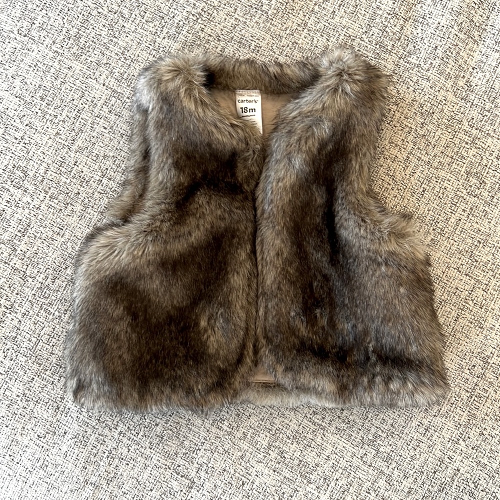 Faux fur toddler vest